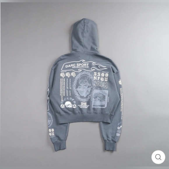 Darc Sport 🐺MEMENTO MORI 2024 "SAGE" (CROPPED) ZIP HOODIE IN GREEK STONE SMALL - Picture 2 of 14